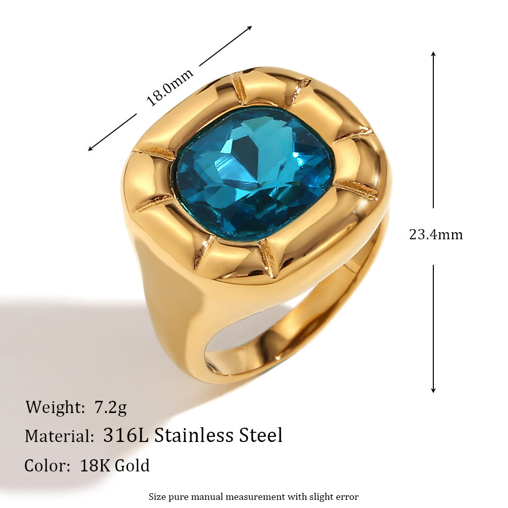 18K Gold Plated Square Zirconium Set
