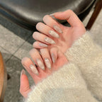 Nude Almond Handmade 10 PCs Nail Set HM17