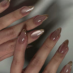 W1900- Pink Cat Eye Almond Press-On Nails Set