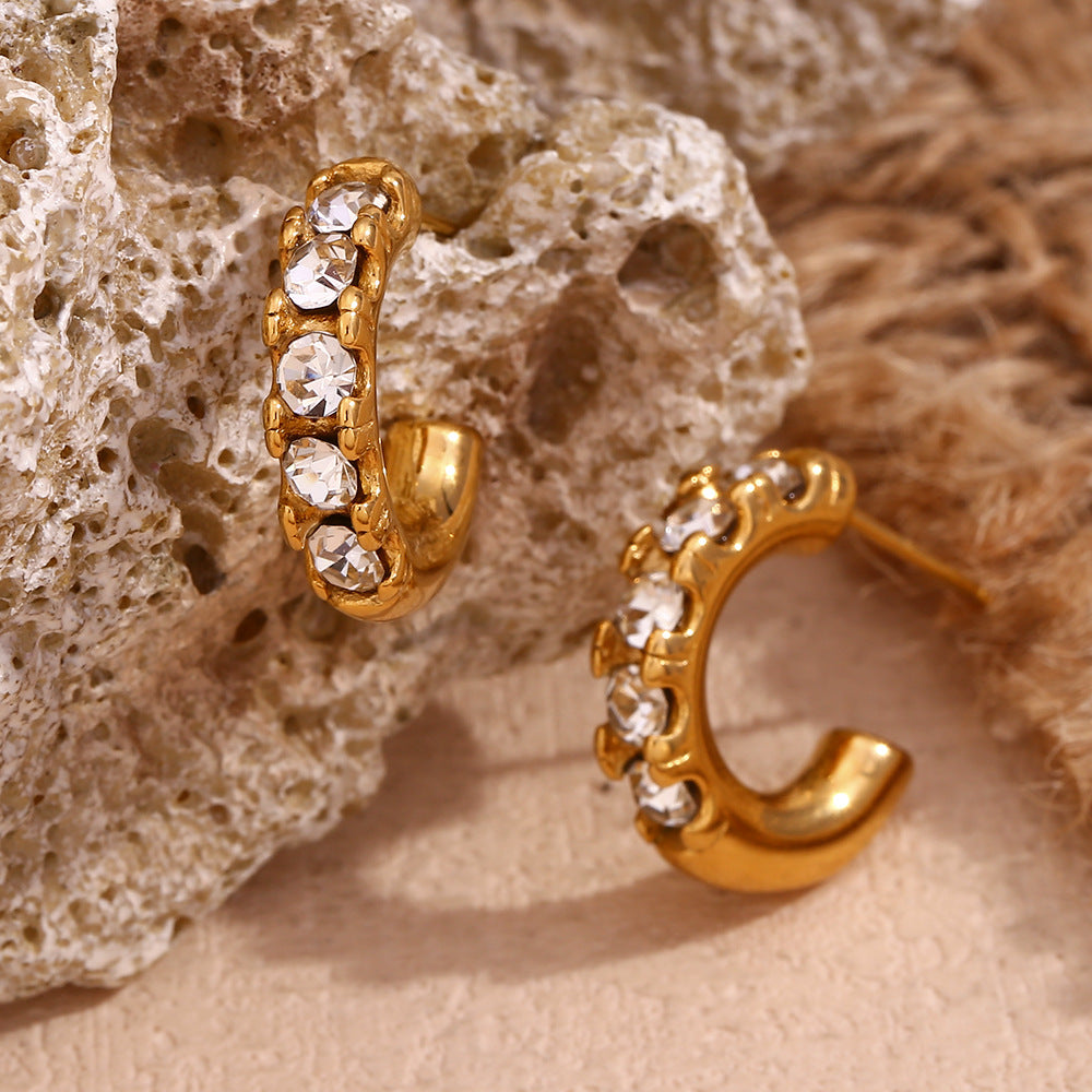 Whirlwind Strips Earrings- 18k Gold Plated