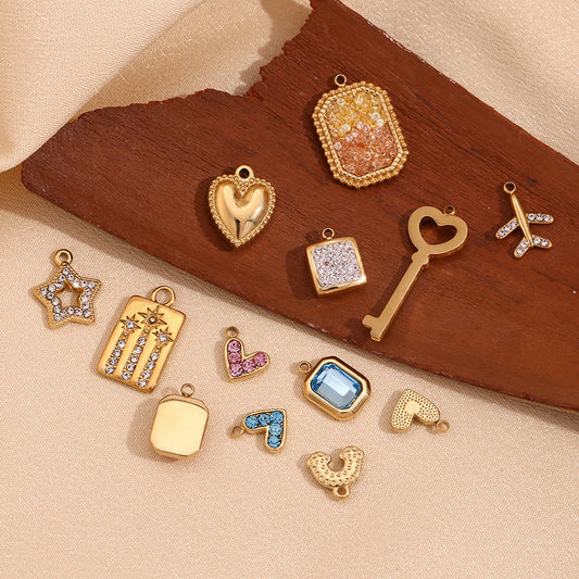 18k Gold Plated Micro-Inlaid Pendants