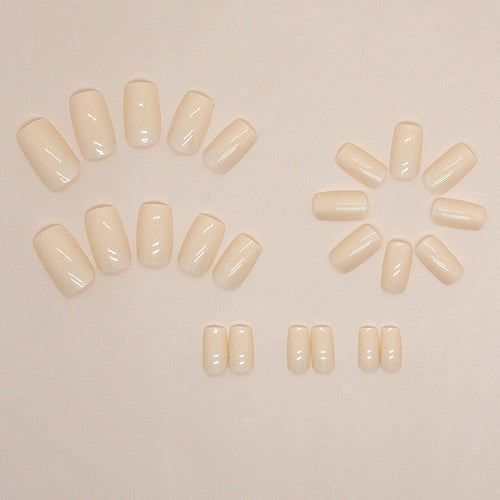 Beige Nude Solid Press-On Nails Set CF020