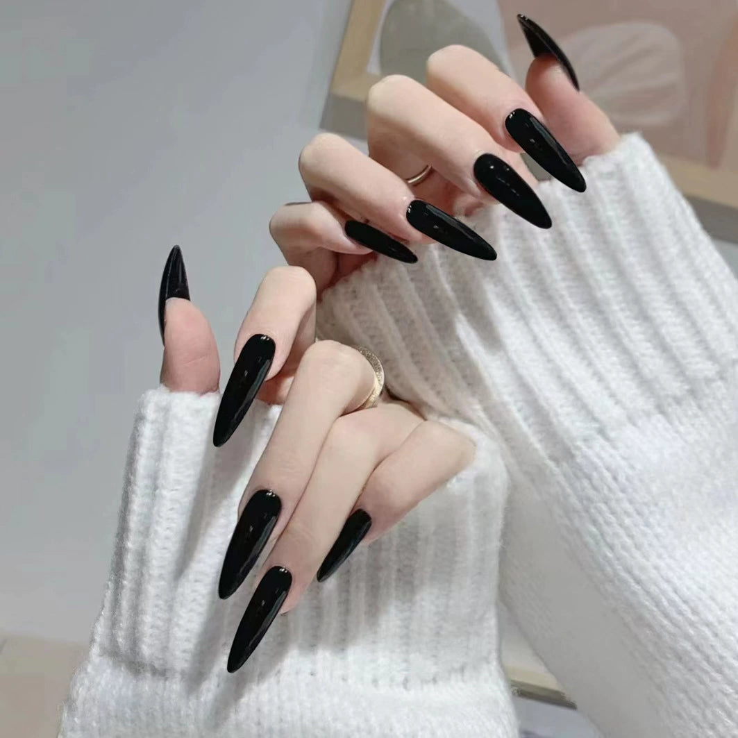[Clearance]- Long Stiletto Black - ST03