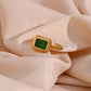 18K Gold Plated- Square Zircon Ring