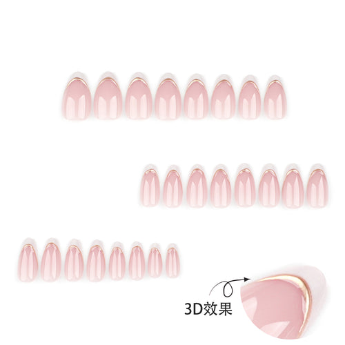 3D French Manicure Press-On Nails Set JP3444