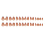 W1594- French Manicure Short Almond Press-On Nails Set