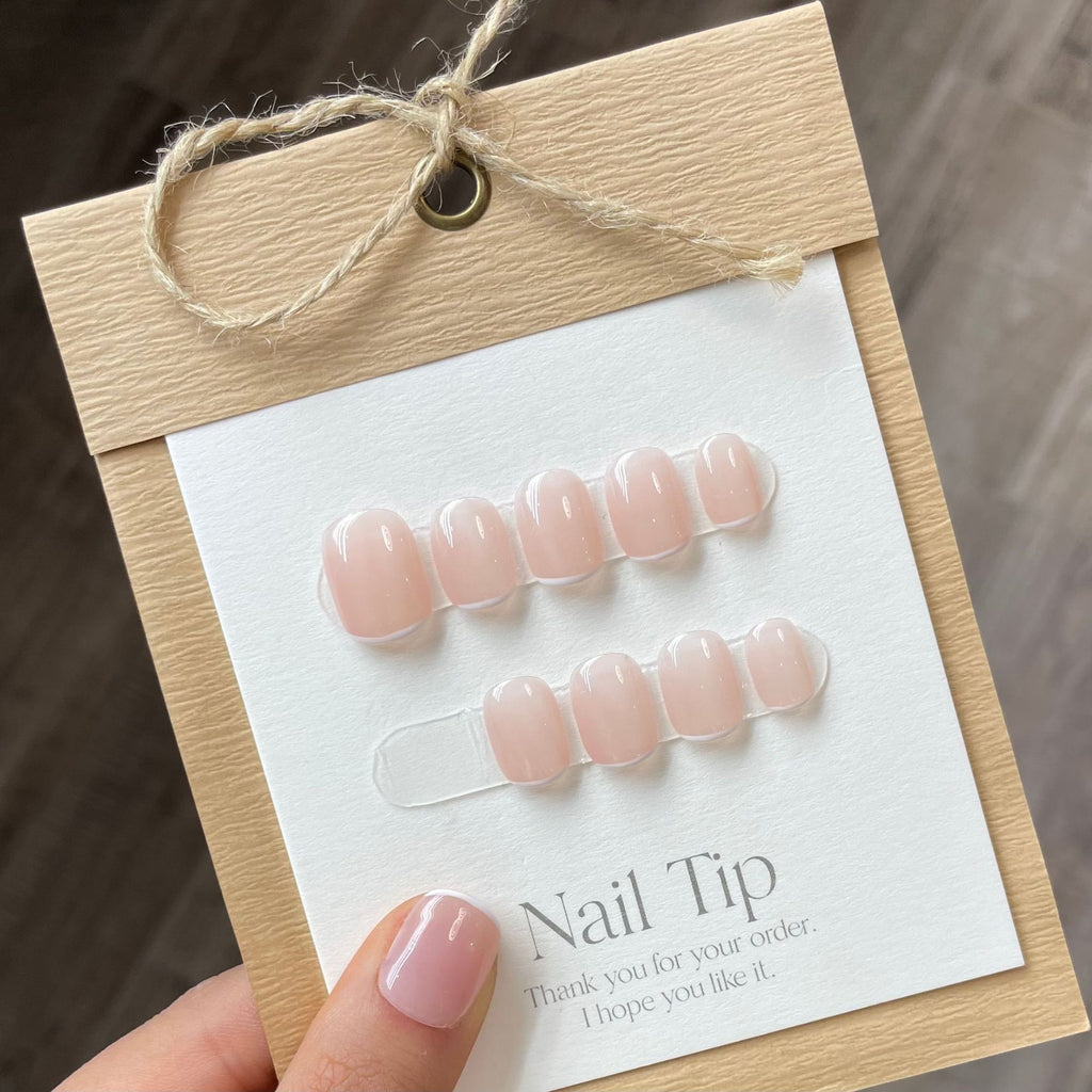 Handmade Mini French Beans 10 PCs Nail Set- HM01
