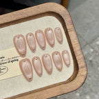 Nude Almond Handmade 10 PCs Nail Set HM17