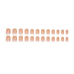 Chrome French Manicure Short Square Press-On Nails Set R871