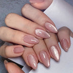 JP3249- Nude Pink Cat Eye Almond Press-On Nails Set