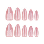 JP3249- Nude Pink Cat Eye Almond Press-On Nails Set