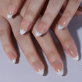 K182- Nude French Short Almond Press-On Nails Set