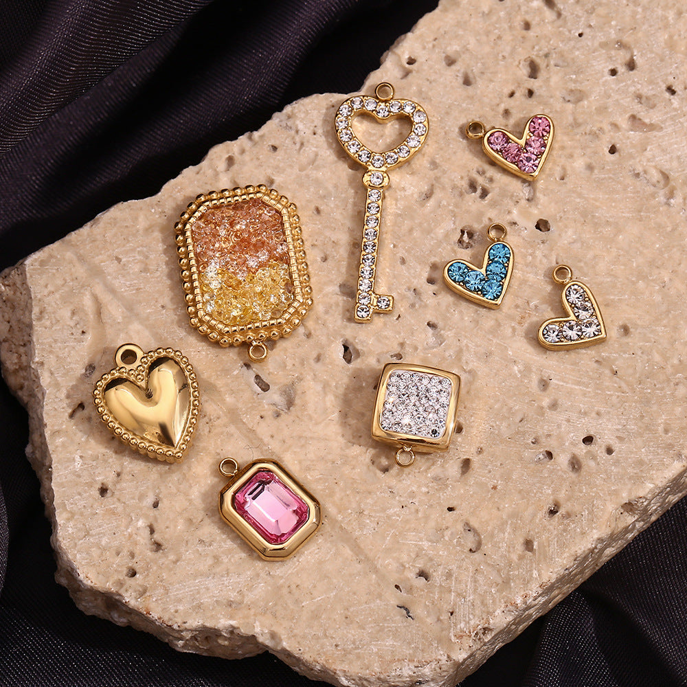 18k Gold Plated Micro-Inlaid Pendants