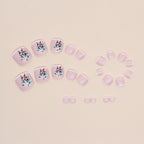 French Flower-Cross Toe Nails Set F075