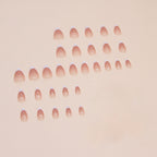 W1531- French Manicure Short Almond Press-On Nails Set