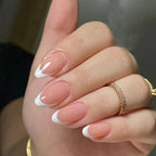 W1531- French Manicure Short Almond Press-On Nails Set