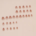 W1594- French Manicure Short Almond Press-On Nails Set