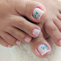French Flower-Cross Toe Nails Set F075