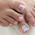 French Flower-Cross Toe Nails Set F075