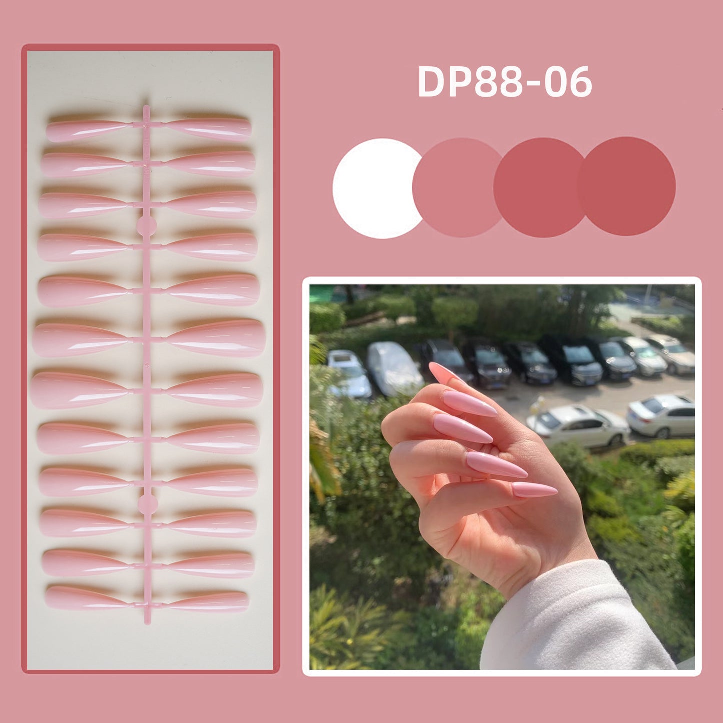 [Clearance]- Long Stiletto Pink - ST07