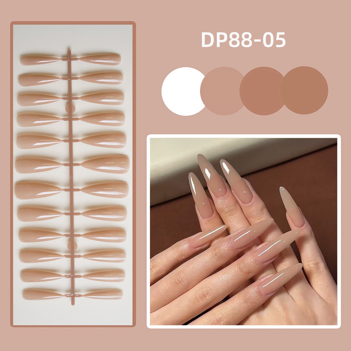 [Clearance]- Long Stiletto Blush - ST05