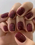 W1199- Maroon Solid Press-On Nails Set