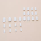 White Solid Round Press-On Nails Set CF061
