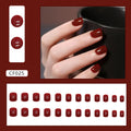 CF025- Red Solid Short Square Press-On Nails Set