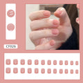 Peach Pink Solid Short Square Press-On Nails Set CF026