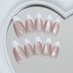 MY345- Almond Cat eye French nails