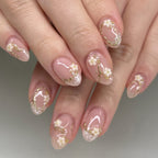JP4095- 3D Floral art Short Round Nails
