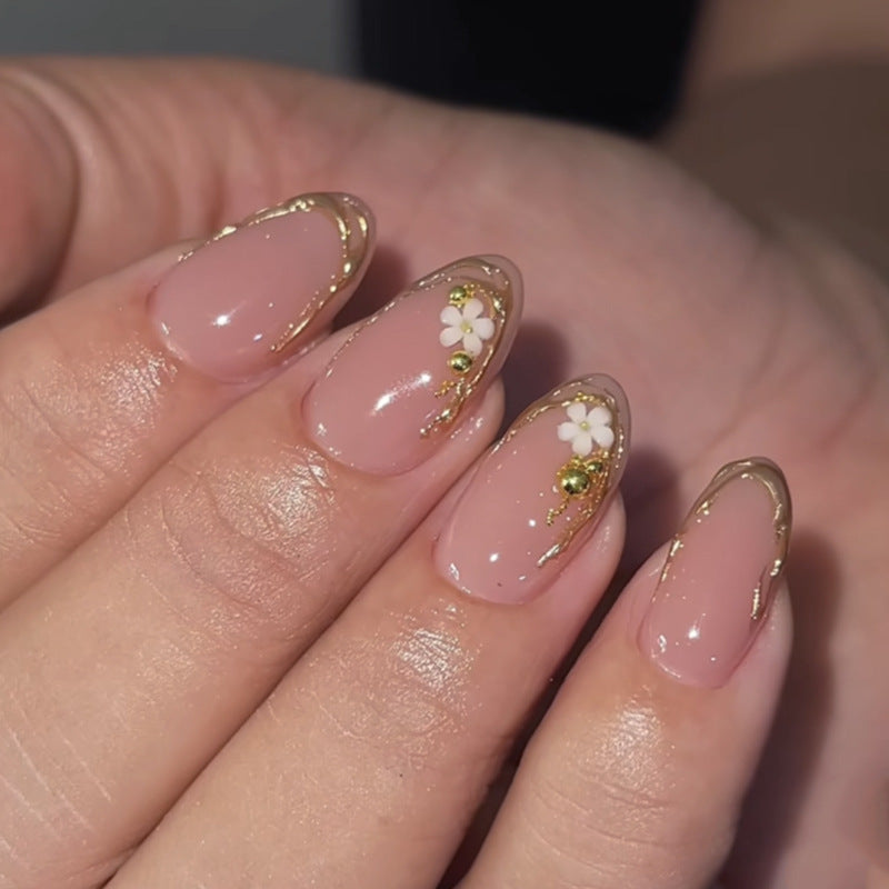 JP4157- 3d art Almond Press on Nails