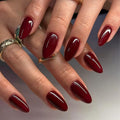 JP4554- Cherry Red Almond Press on Nails