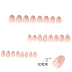 JP4095- 3D Floral art Short Round Nails