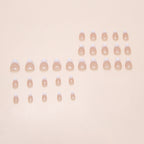 W2136- Short Almond French Manicure Press on Nails