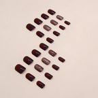 W1199- Maroon Solid Press-On Nails Set