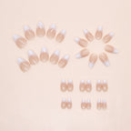 W2136- Short Almond French Manicure Press on Nails