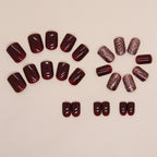 W1199- Maroon Solid Press-On Nails Set