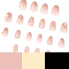 JP4095- 3D Floral art Short Round Nails