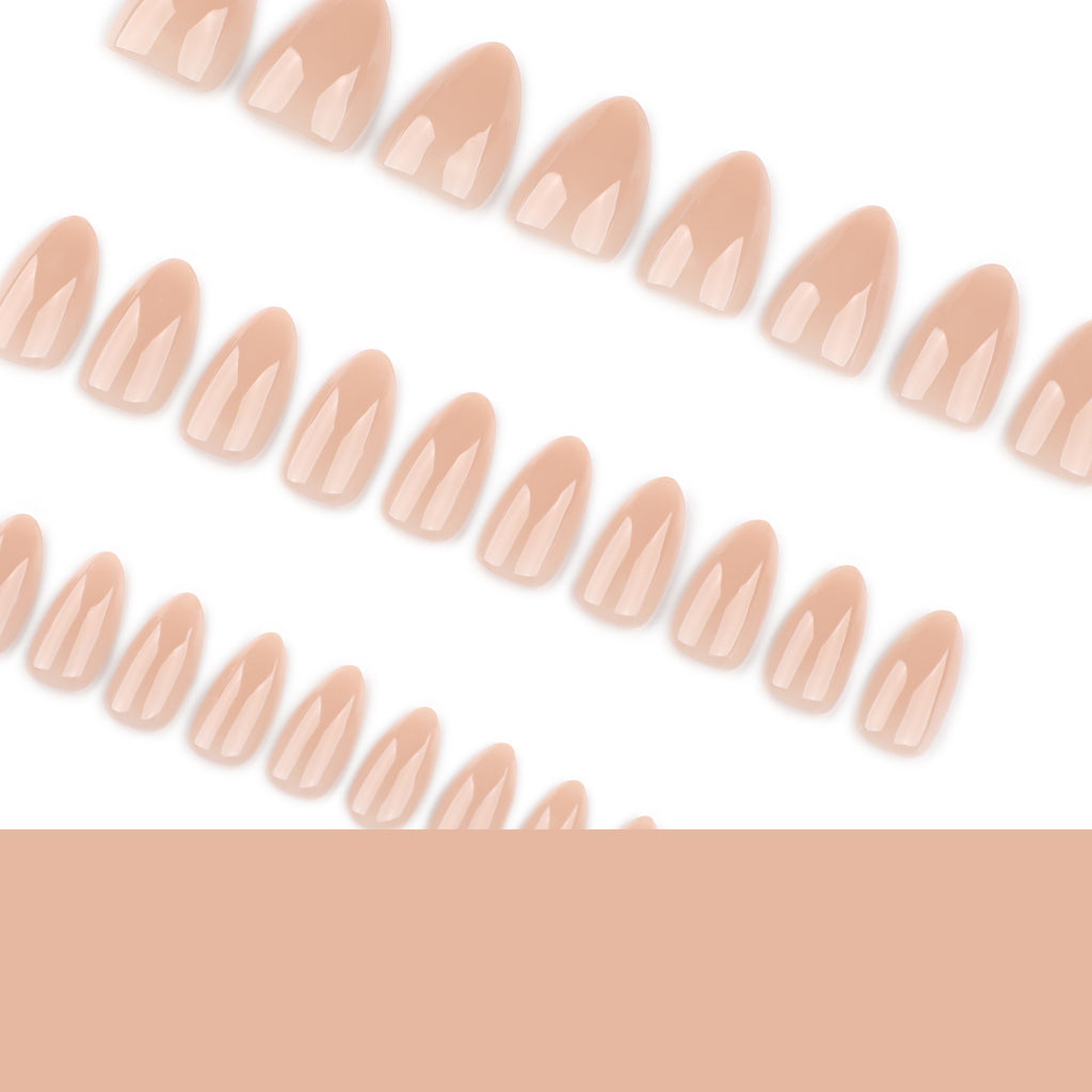 JP4059- Nude Short Almond Press on Nails