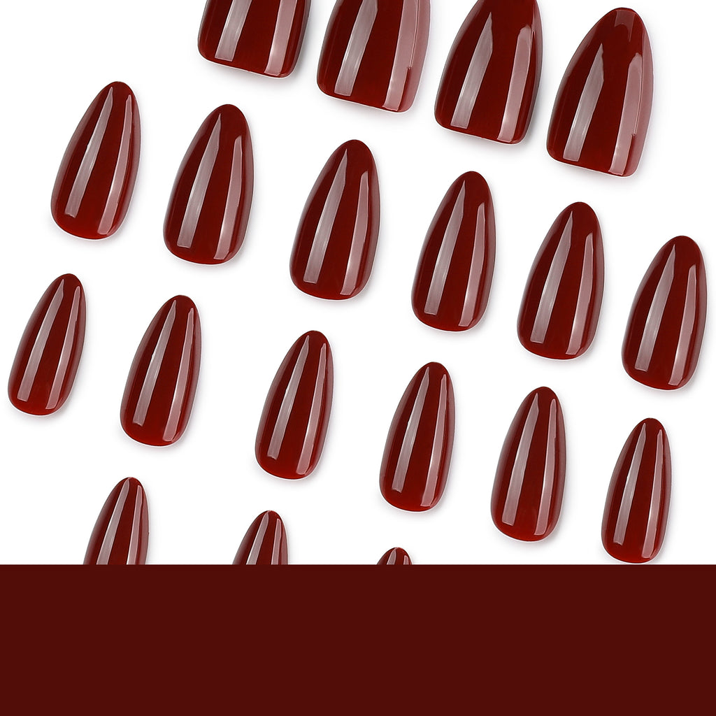 JP4554- Cherry Red Almond Press on Nails