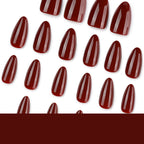 JP4554- Cherry Red Almond Press on Nails