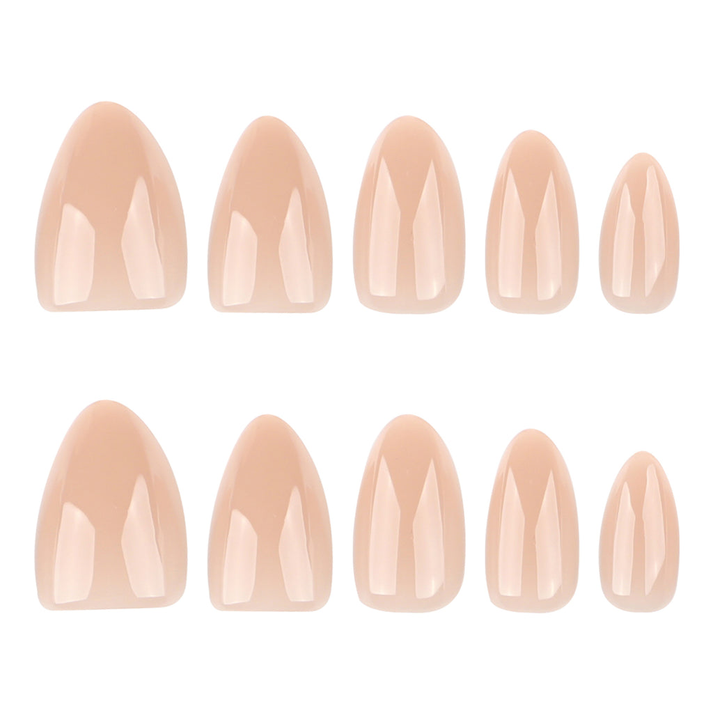 JP4059- Nude Short Almond Press on Nails