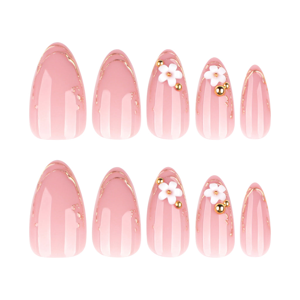 JP4157- 3d art Almond Press on Nails
