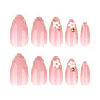 JP4157- 3d art Almond Press on Nails