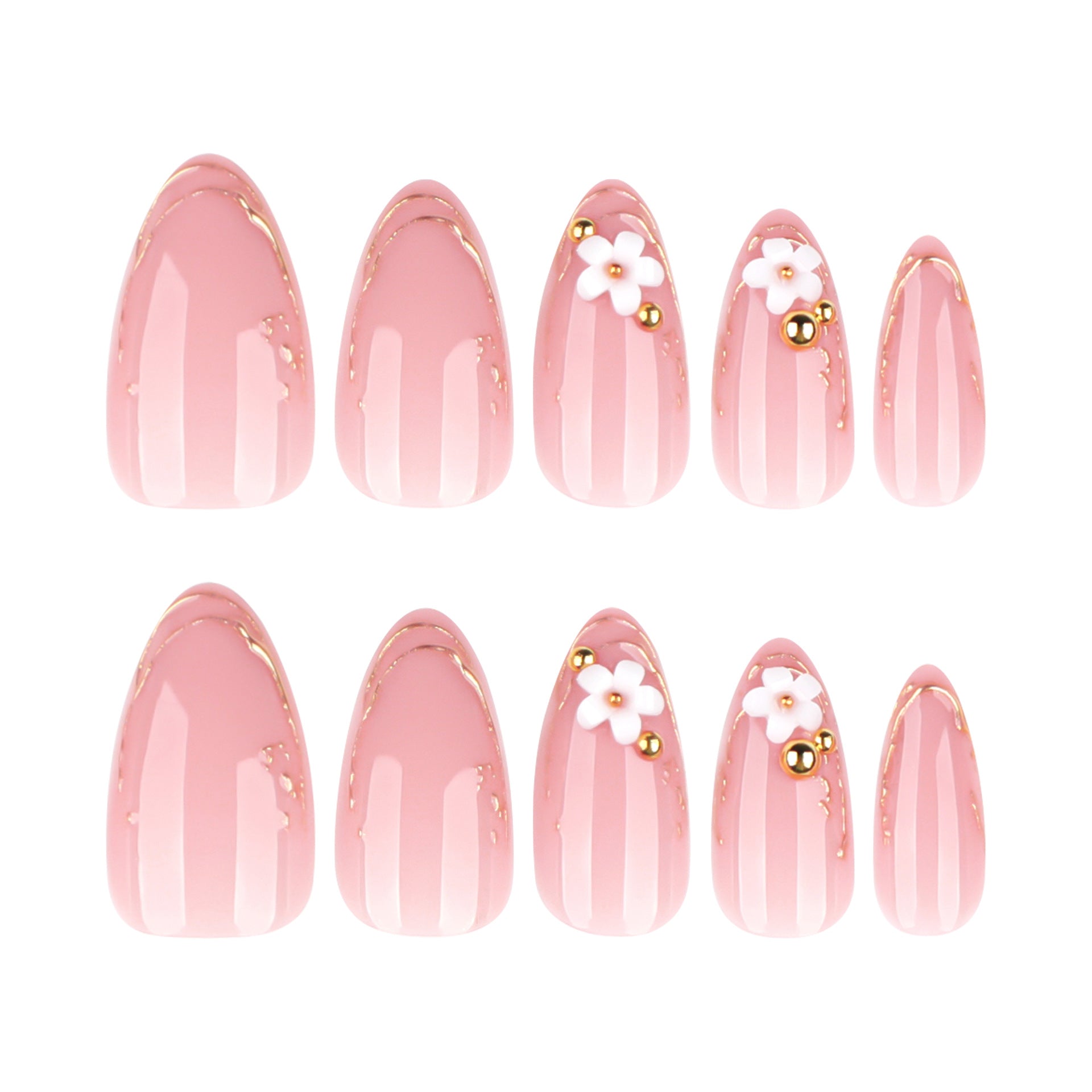 JP4157- 3d art Almond Press on Nails