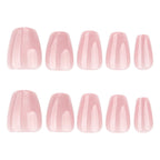 JP4127- Short Pink Cat Eye Press on Nails