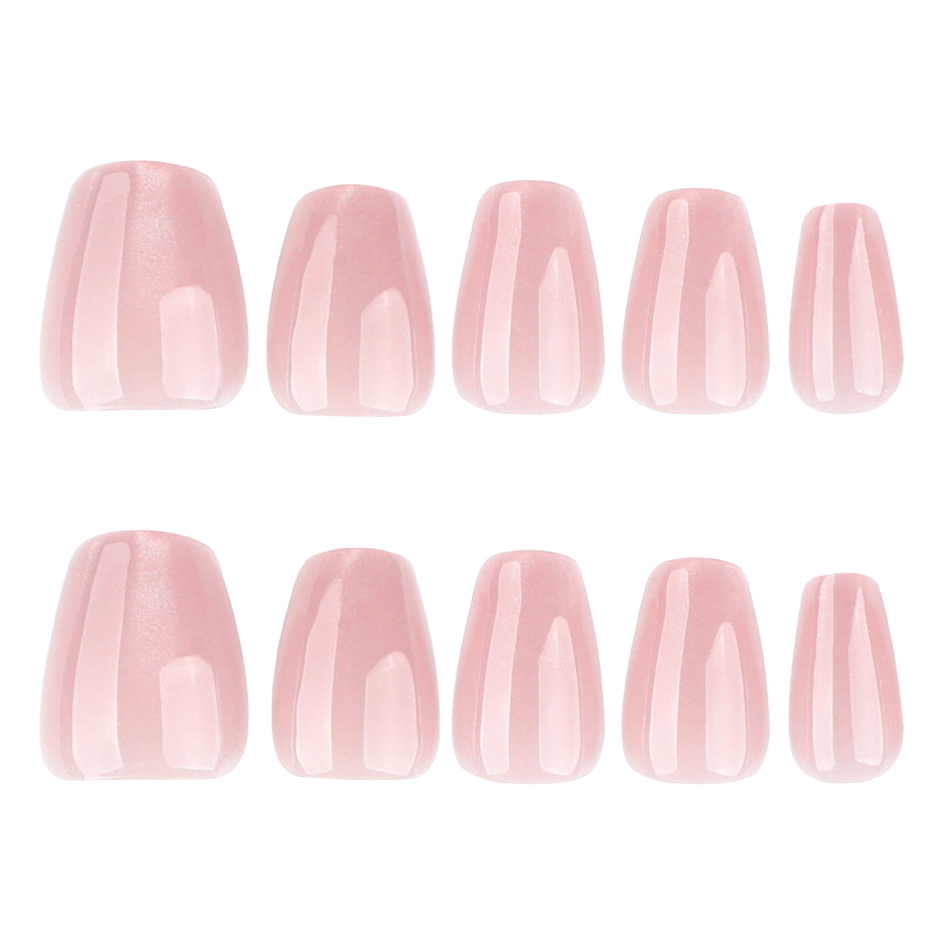 JP4127- Short Pink Cat Eye Press on Nails