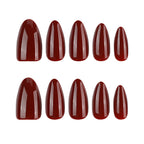 JP4554- Cherry Red Almond Press on Nails
