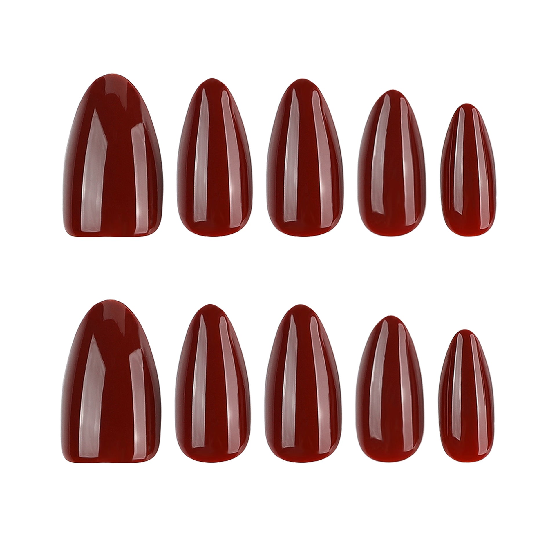 JP4554- Cherry Red Almond Press on Nails